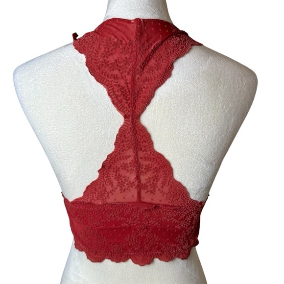 Intimately Free People Red Lace Racerback Bralette M | Sexy Romantic Valentine - Picture 4 of 8